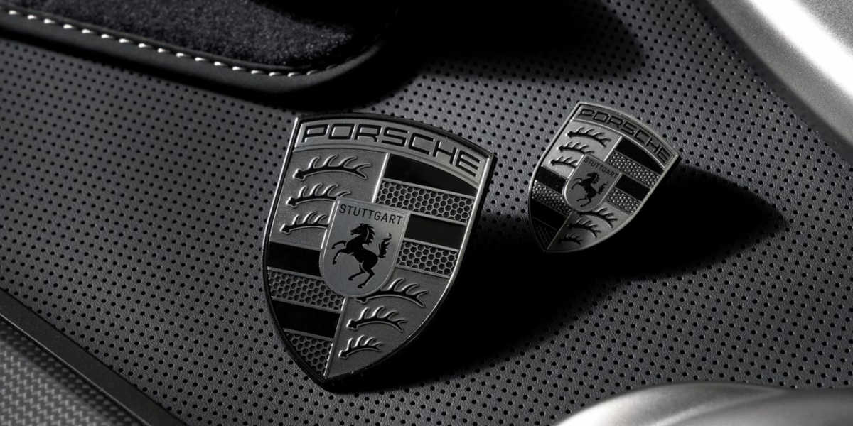 Porsche Turbo Logo Grau
