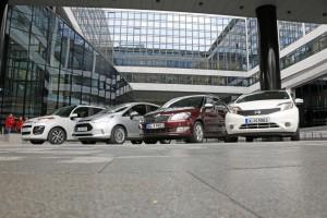 Nissan Note Ford B-Max Skoda Roomster Citroen C3 Picasso vorne Test