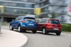 mazda cx-5 vw tiguan test hinten