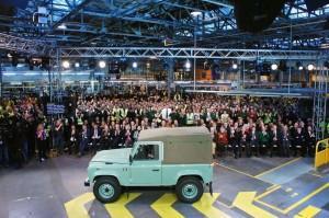 Land Rover Defender 2016 letztes Modell werkshalle
