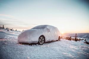 Nissan Leaf 2016 eingefroren außen