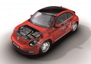 VW Beetle 2016 rot technik motor skizze