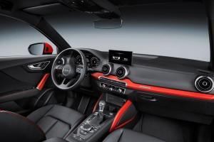 Audi Q2 2016 rot innen cockpit