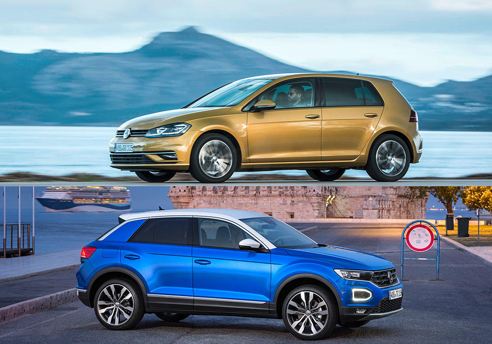 Vw Golf 7 Vs Vw T Roc 2017 Kompakt Und Tief Gegen Suv Und Hoch Meinauto De