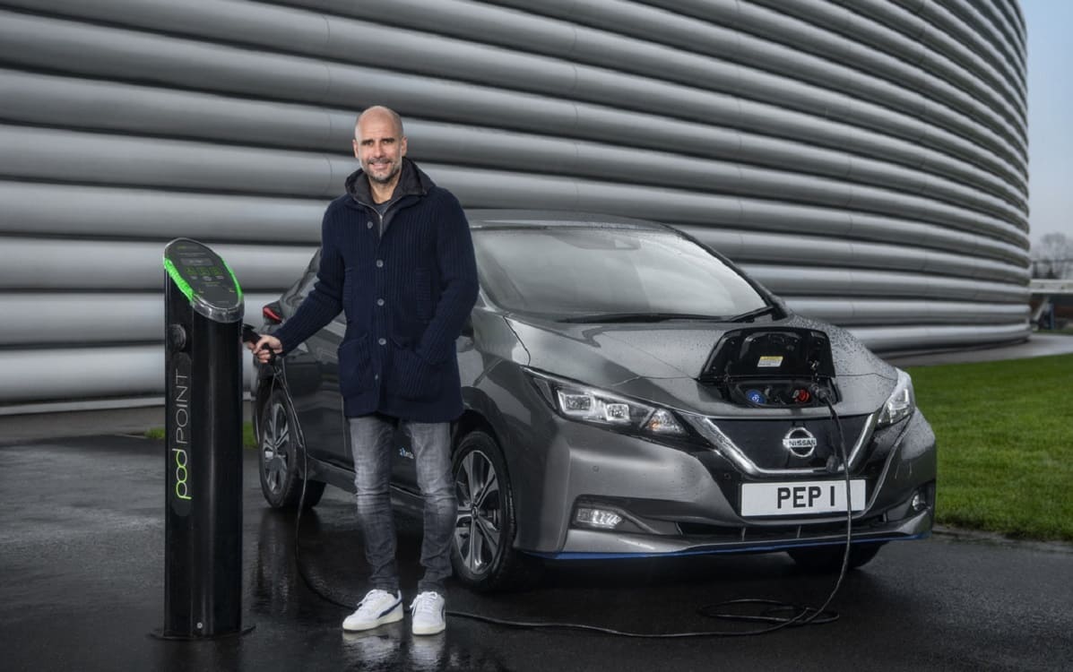 Pep Guardiola Nissan Leaf