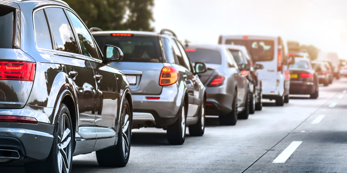 Straße Verkehr Autos Autobahn Stau