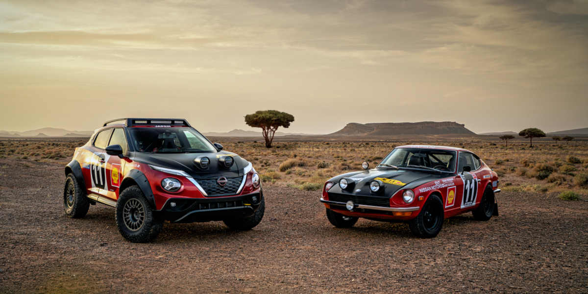 Nissan Juke Hybrid Rally Tribute: Verneigung vor der Wüstenlegende Datsun 240Z