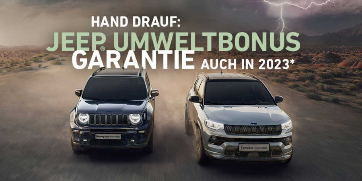 Jeep: Umweltbonusgarantie für Renegade 4xe und Compass 4xe