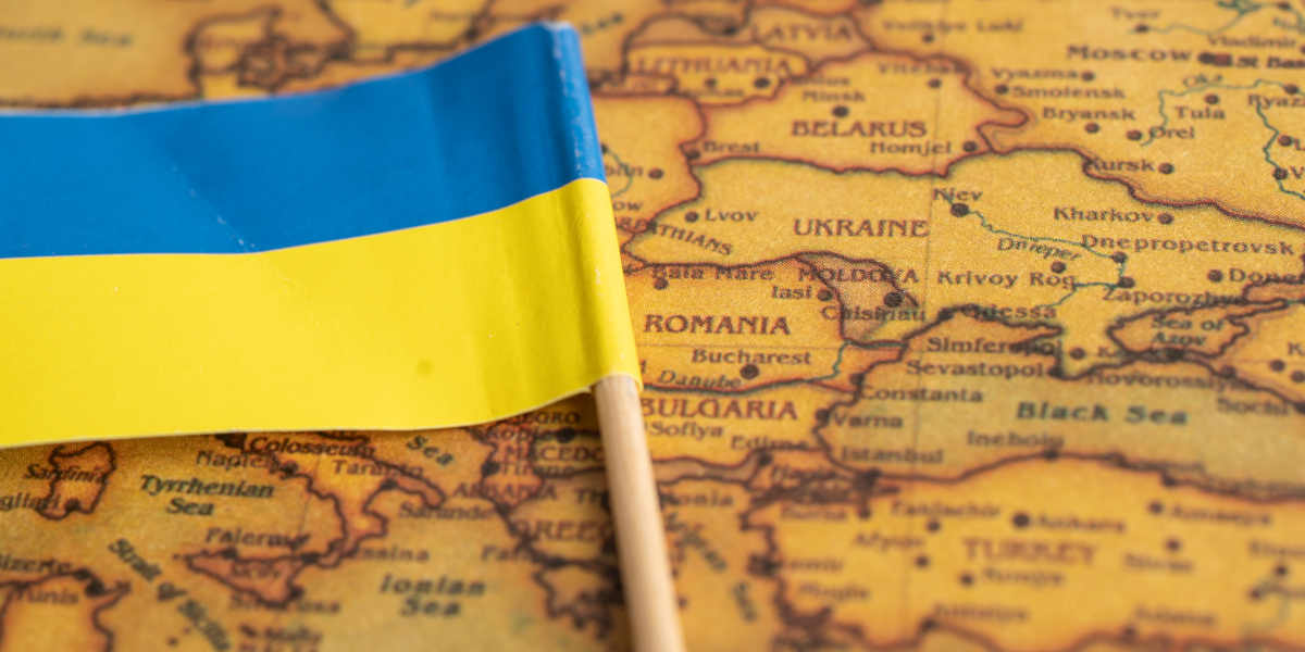 Ukraine Flagge Karte