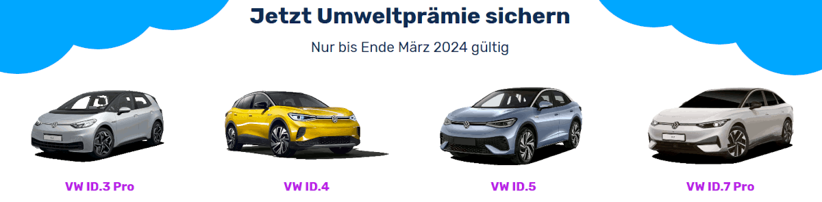 VW ID Modelle Umweltbonus